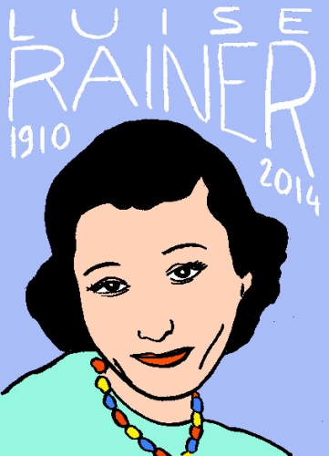 mort de Luise Rainer,dessin,portrait, laurent jacquy,répertoire des macchabbées célèbres