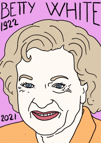 mort de Betty White,dessin,portrait,laurent Jacquy