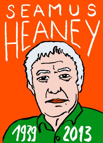 Seamus Heaney,portrait,dessin,laurent jacqut,french outsider,répertoire des maccahbées célèbres,les beaux dimanches